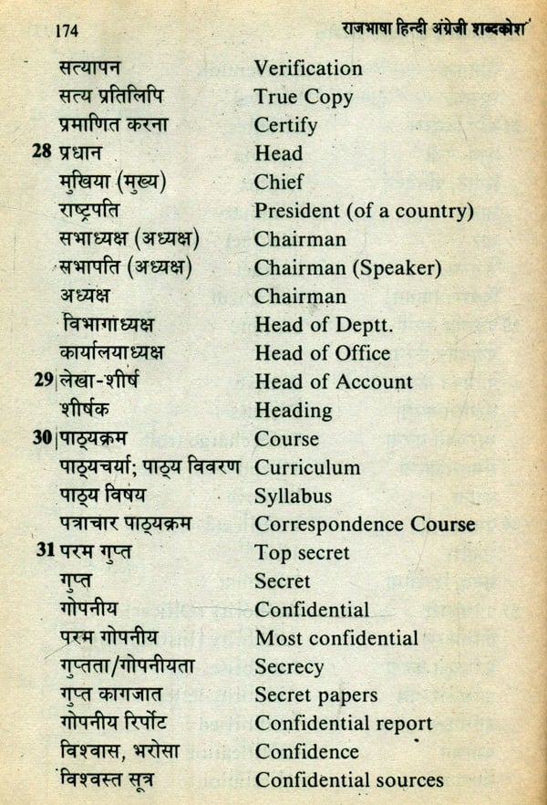 राजभाषा हिन्दी-अंग्रेजी शब्दकोश- Official Hindi-English Dictionary (An Old and Rare Book) - Retail Maharaj