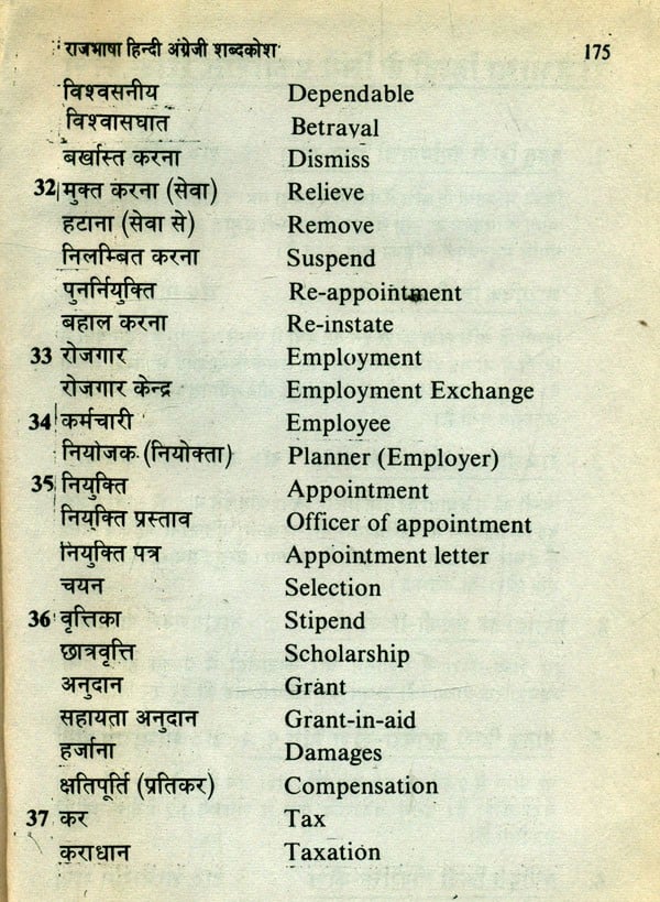राजभाषा हिन्दी-अंग्रेजी शब्दकोश- Official Hindi-English Dictionary (An Old and Rare Book) - Retail Maharaj