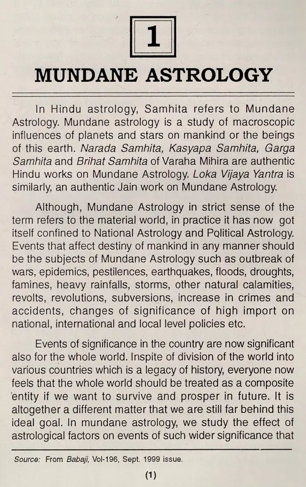 Principles and Practices of Mundane Astrology (An Old and Rare Book) - Retail Maharaj