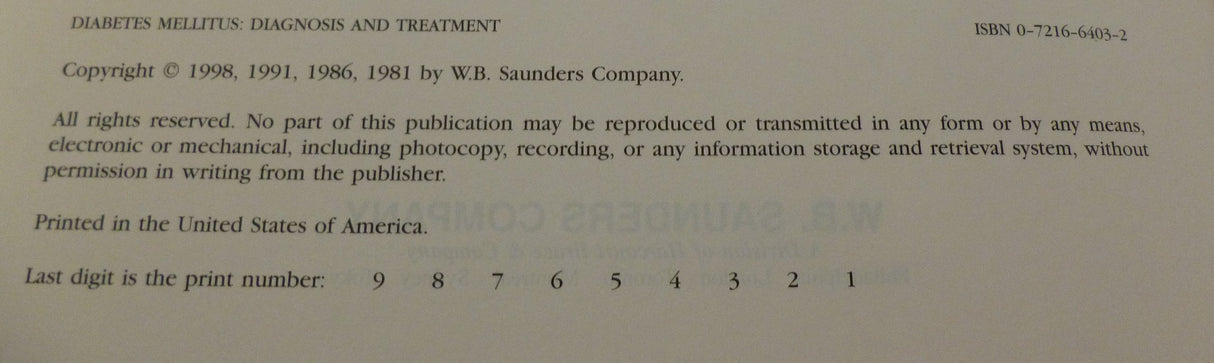 Diabetes Mellitus: Diagnosis and Treatment - Retail Maharaj