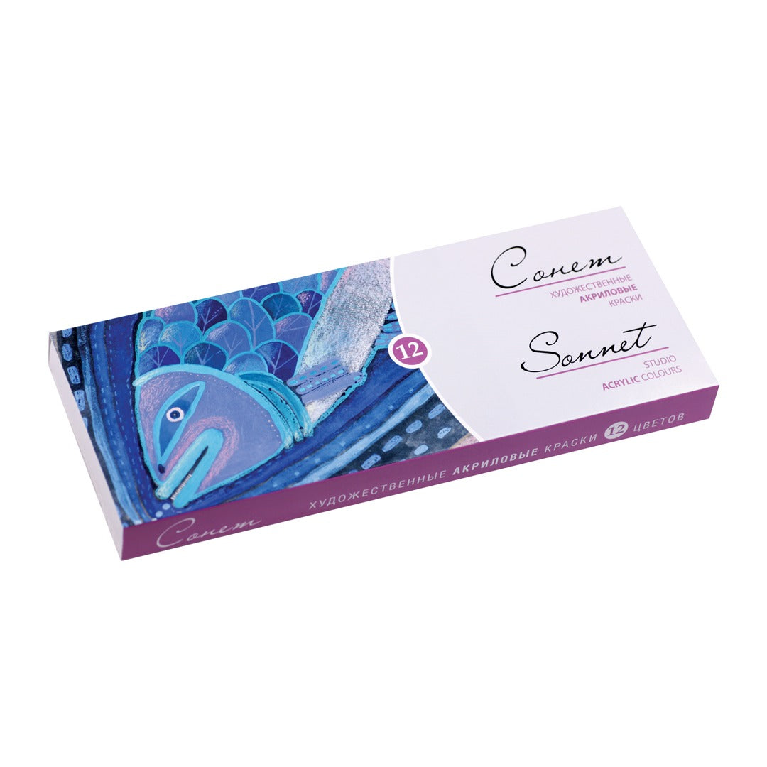 Sonnet Studio Acrylic Colour Set Artist Grade Bright Smooth Blendable Acrylic Paint Tubes for Painting and Crafts