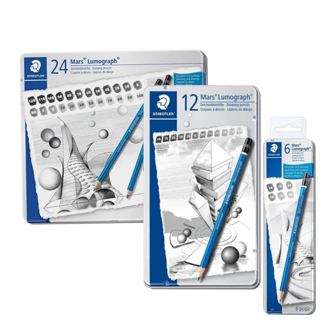 Staedtler Mars Lumograph Graphite Pencils Assorted Degrees Drawing Sets - Retail Maharaj
