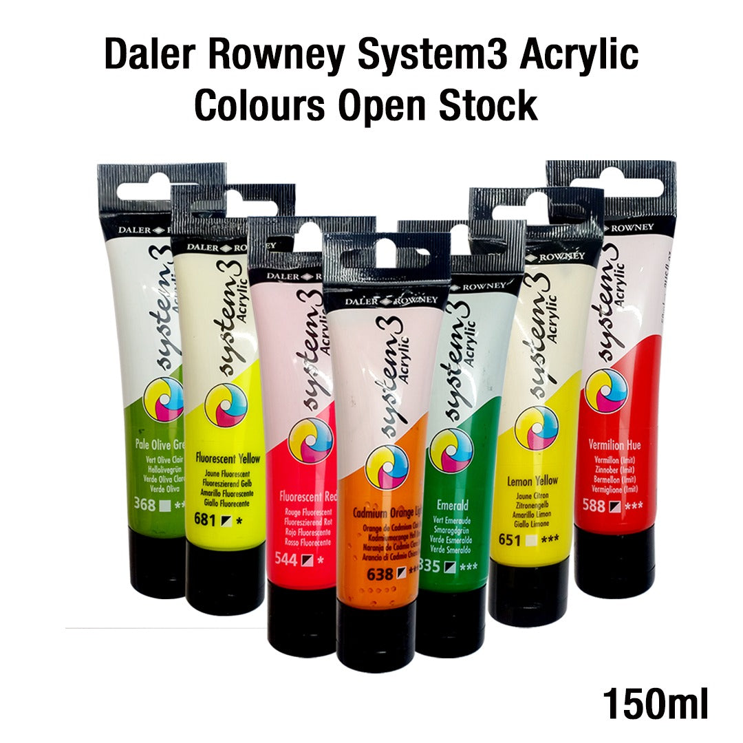 Daler Rowney System3 Acrylic Colour Open Stock Professional Artist Acrylic Paint