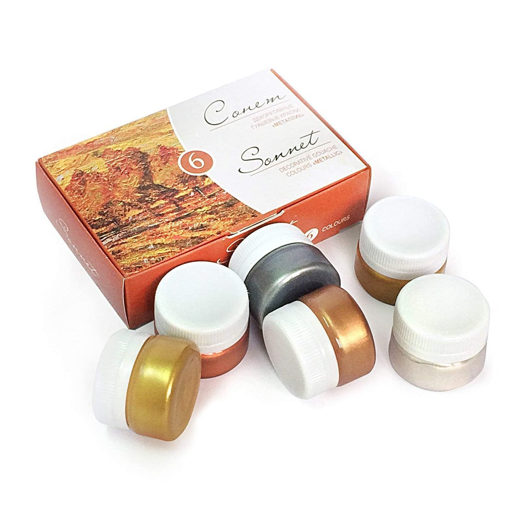 Sonnet Metallic Gouache Colour Set of 6x20ml