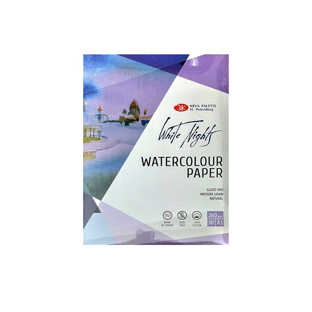 White Nights Watercolour Paper Pads 260 GSM 70% cotton