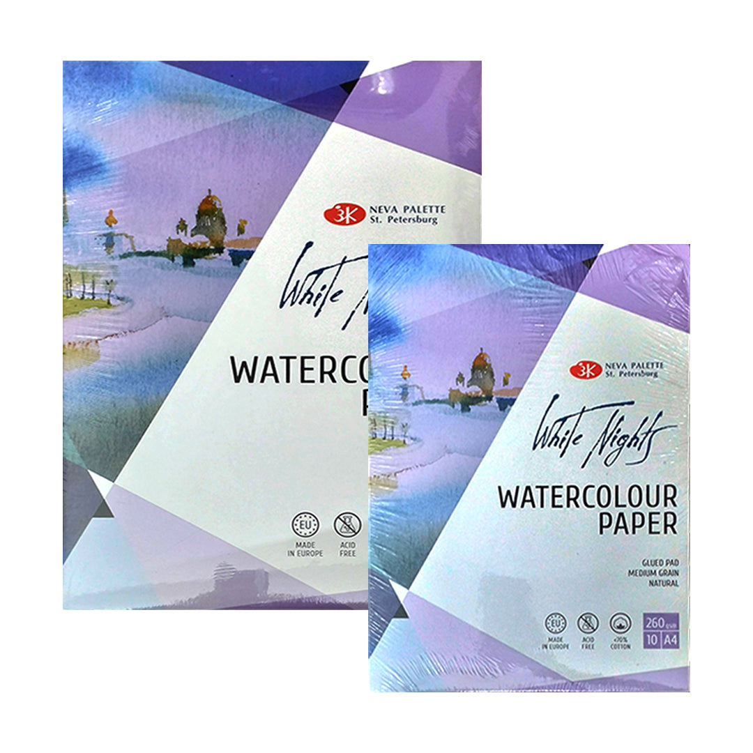 White Nights Watercolour Paper Pads 260 GSM 70% cotton