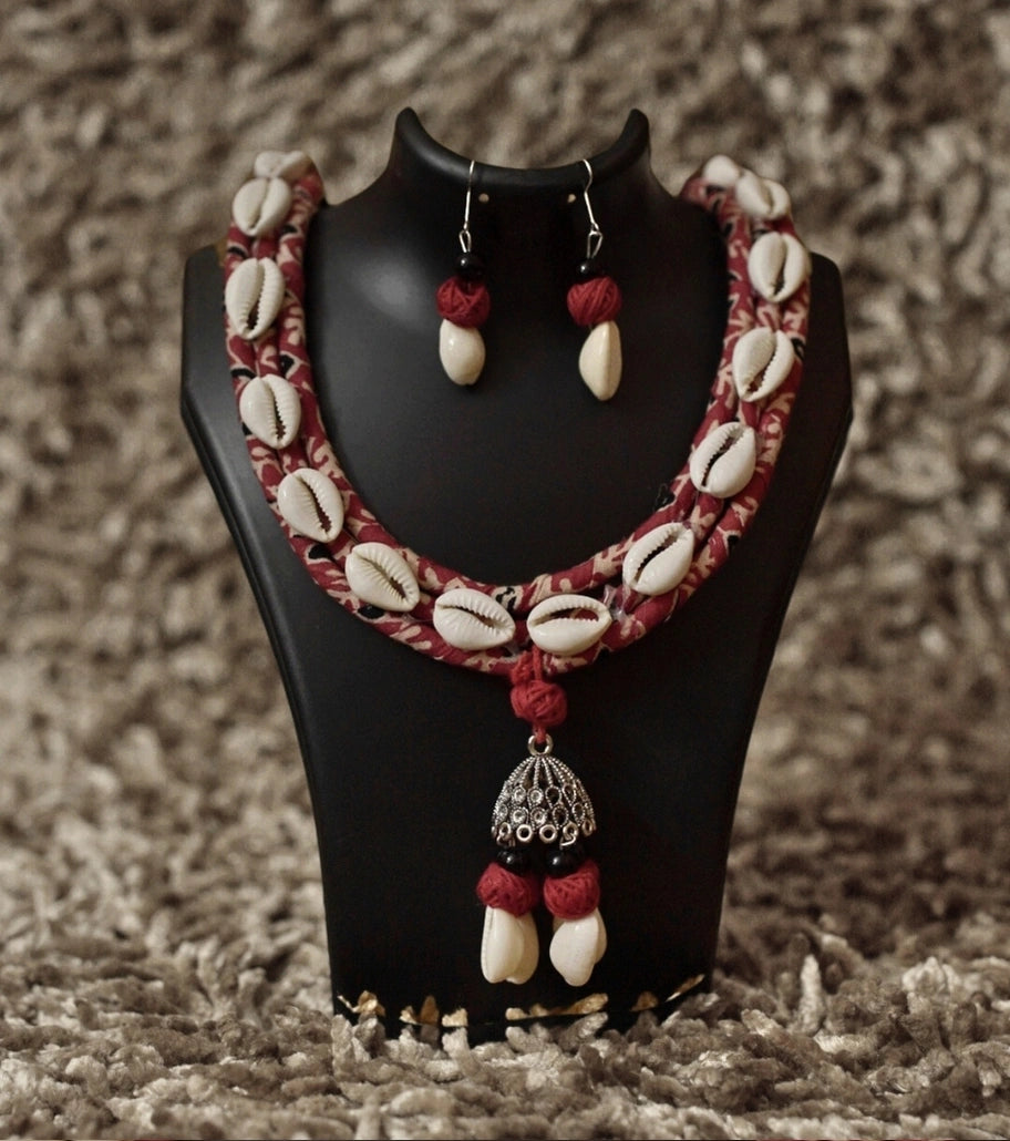 Cowrie Charm Tribal Necklace Set - Retail Maharaj