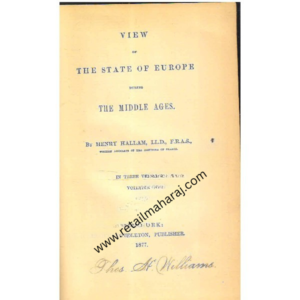 View of the State of Europe During the Middle Ages volume 2 - Retail Maharaj
