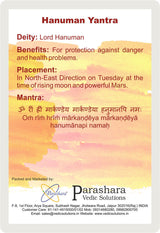 Arkam Hanuman Yantra - Gold Plated Copper - (2 x 2 inches, Golden)