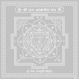 Arkam Dhan Akarshan Yantra - Silver Plated Copper - (6 x 6 inches, Silver)