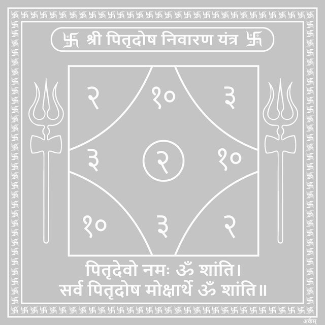 Arkam Pitradosh Nivaran Yantra - Silver Plated Copper - (6 x 6 inches, Silver) - Retail Maharaj