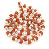 Arkam Rudraksh Mala with Silver Capping Certified/ Silver Rudraksh Mala for Men and Women/ Rudraksha mala Silver Cap Original/ Rudraksh Mala Set in Silver (Size: 6mm, Length: 24 inches, Beads: 54+1) - Retail Maharaj