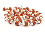 Arkam Rudraksh Mala with Silver Capping Certified/ Silver Rudraksh Mala for Men and Women/ Rudraksha mala Silver Cap Original/ Rudraksh Mala Set in Silver (Size: 7mm, Length: 27 inches, Beads: 54+1) - Retail Maharaj