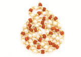 Arkam Rudraksh Pearl Mala/ 100% Natural Rudraksha and Pearl Mala with Gold Metal Capping/ Original Rudraksha Pearl Rosary/ Rudraksh Moti Mala/ Rudraksha Moti Rosary (Size: 6mm, Beads: 54+1, Length: 26 inches) - Retail Maharaj