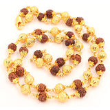 Arkam Rudraksh Mala with Gold Metal Capping/ Fancy Rudraksh Mala for Men and Women/ Stylish Rudraksha mala Yellow Cap/ Rudraksh Mala 6mm Original(Size: 6mm, Length: 24 inches) - Retail Maharaj