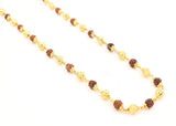 Arkam Rudraksh Mala with Gold Metal Capping/ Fancy Rudraksh Mala for Men and Women/ Stylish Rudraksha mala Yellow Cap/ Rudraksh Mala 6mm Original(Size: 6mm, Length: 24 inches) - Retail Maharaj