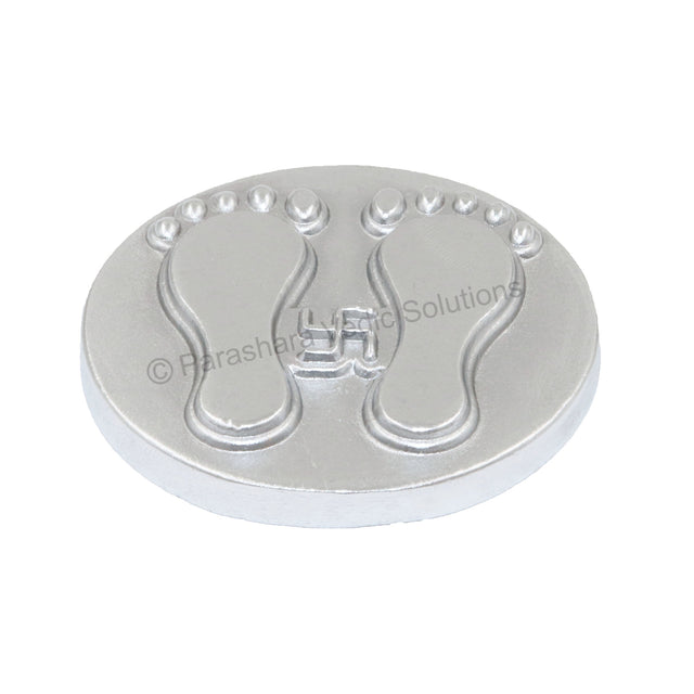 Arkam Parad Charan Paduka /Parad Lakshmiji Charan /Mercury Lakshmi Feet /Mercury Charan Paduka (88 grams) - Retail Maharaj