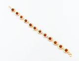 ARKAM Gold Plated Rudraksha Bracelet in Rings / Rudraksha Bracelet for men and women / Five Mukhi Rudraksha Bracelet (Length: 8", Golden) - Retail Maharaj
