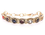 ARKAM Navratna Bracelet / Navratna Bracelet for men and women / Semi precious stones Navratna Bracelet (Length: 8", 9 Stones, Antique Finish) - Retail Maharaj