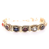 ARKAM Navratna Bracelet / Navratna Bracelet for men and women / Semi precious stones Navratna Bracelet (Length: 8", 9 Stones, Antique Finish) - Retail Maharaj