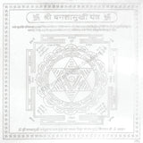 Arkam Bagalamukhi Yantra / Baglamukhi Yantra - Silver Plated Copper - (6 x 6 inches, Silver)