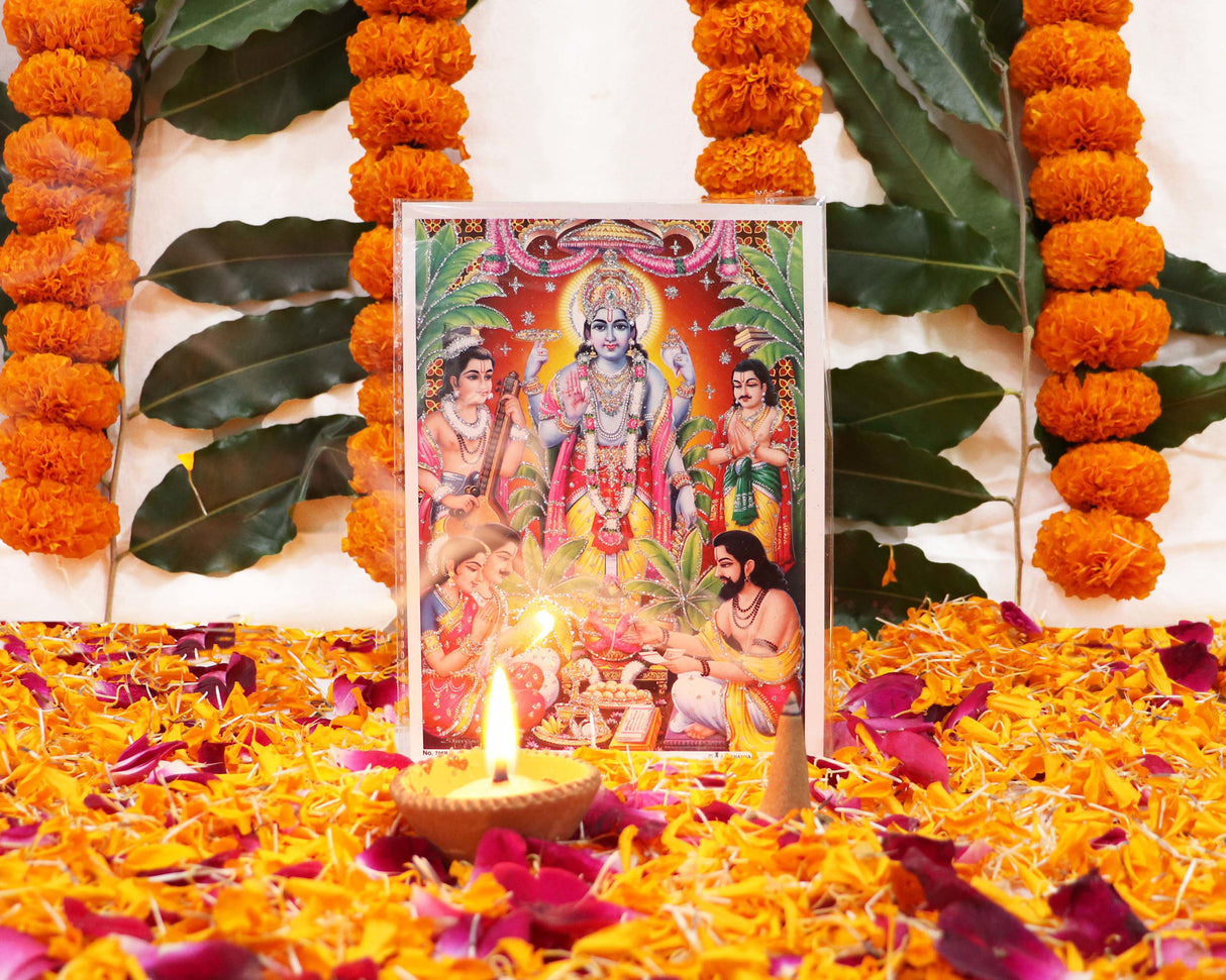 Arkam Satyanarayan Puja Samagri Kit/ Satya Narayan Pujan/ Purnima Pooja/ Shukla Purnima Puja (30+ Items) with Katha and detailed Puja Vidhi in Hindi - Retail Maharaj