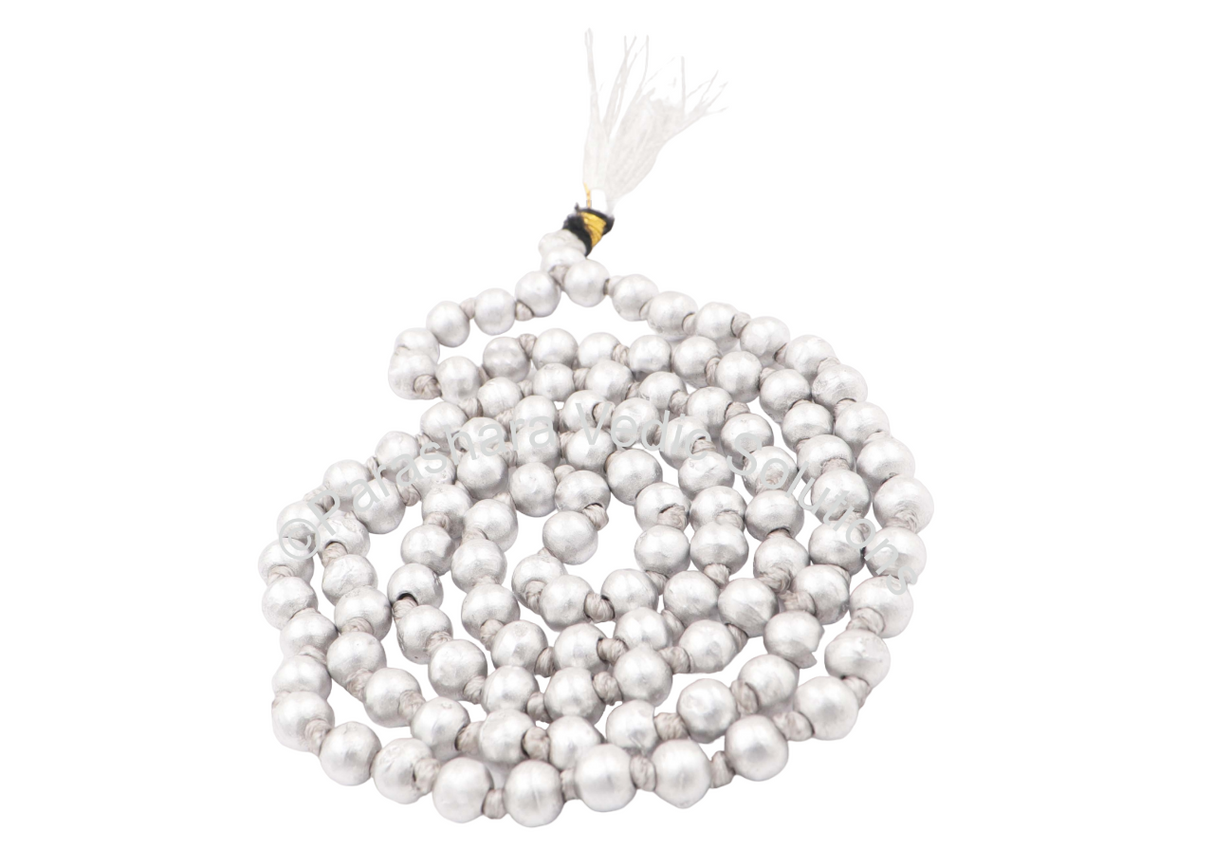 ARKAM Parad Mala/Pure Parad Mala/para Mala/Mercury Mala (Size: 6mm, Length: 28 inches, Beads: 108+1, Weight: 100-115 Grams) - Retail Maharaj