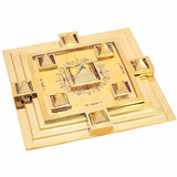 ARKAM Brass Vastu Purush Pyramid Yantra/MahaVastu Purush Navgrah Pyramid Yantra Vastu Chowki for Brahmasthan/Vaastu Purush Pyramid Yantra (Material: Brass, Size: 9x9 inches) - Retail Maharaj