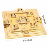 ARKAM Brass Vastu Purush Pyramid Yantra/MahaVastu Purush Navgrah Pyramid Yantra Vastu Chowki for Brahmasthan/Vaastu Purush Pyramid Yantra (Material: Brass, Size: 9x9 inches) - Retail Maharaj