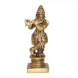 Arkam Brass Krishna Murti / Krishn Idol / Pital Vishnu Krishna Avatar Statue - Antique Brass For Home / Temple / Office (Height: 7.8 cm, Weight: 110 gms) - Retail Maharaj