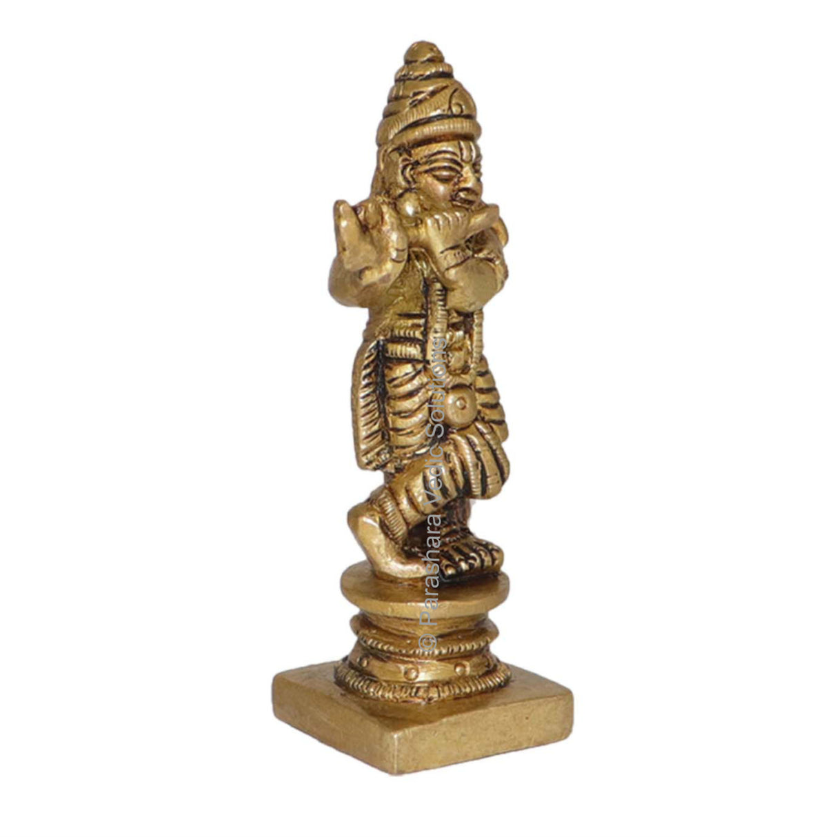 Arkam Brass Krishna Murti / Krishn Idol / Pital Vishnu Krishna Avatar Statue - Antique Brass For Home / Temple / Office (Height: 7.8 cm, Weight: 110 gms) - Retail Maharaj