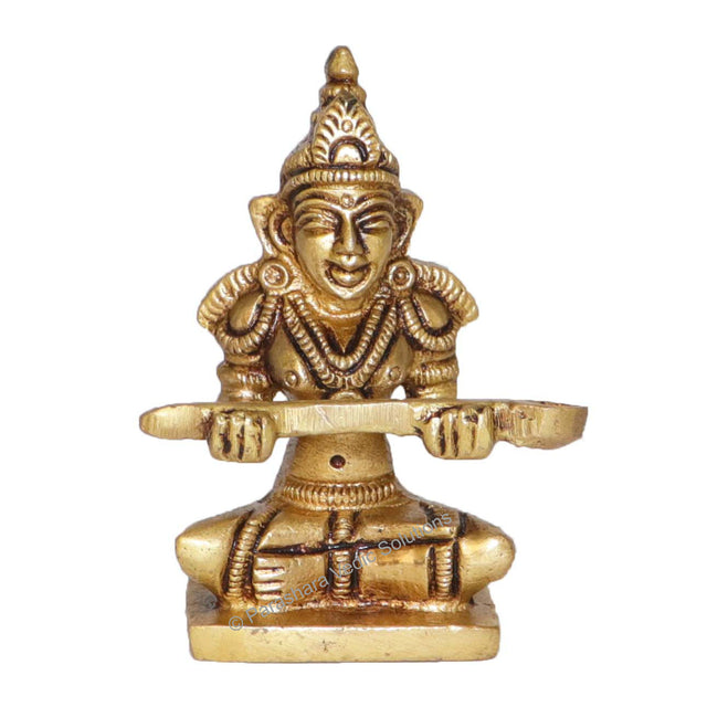 Arkam Brass Annapurna Murti / Annapoorna Idol / Pital Annapurna Devi Statue - Antique Brass For Home / Temple / Office (Height: 7.3 cm, Weight: 180 gms) - Retail Maharaj