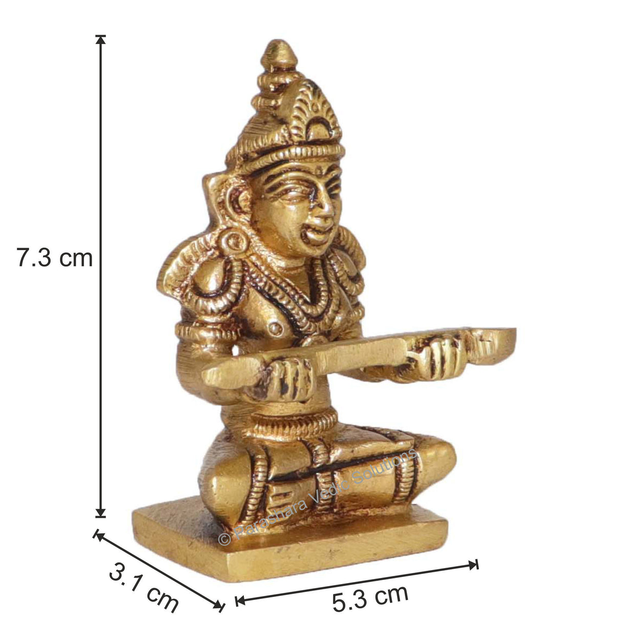 Arkam Brass Annapurna Murti / Annapoorna Idol / Pital Annapurna Devi Statue - Antique Brass For Home / Temple / Office (Height: 7.3 cm, Weight: 180 gms) - Retail Maharaj