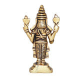Arkam Brass Balaji Murti / Venkateshwara Idol / Pital Tirupati Balaji Statue - Antique Brass For Home / Temple / Office (Height: 8 cm, Weight: 120 gms) - Retail Maharaj