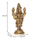 Arkam Brass Balaji Murti / Venkateshwara Idol / Pital Tirupati Balaji Statue - Antique Brass For Home / Temple / Office (Height: 8 cm, Weight: 120 gms) - Retail Maharaj