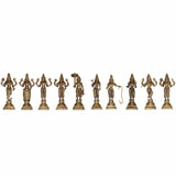 Arkam Brass Dashavatar Murti / Dash Avatar Idol / Pital Das Avatar Statue (Set of 10) - Antique Brass For Home / Temple / Office (Height: 15.4 cm, Weight: 4000 gms) - Retail Maharaj