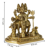 Arkam Brass Dattatreya Murti / Duttatreya Idol / Pital Lord Datta Statue - Antique Brass For Home / Temple / Office (Height: 9.8 cm, Weight: 700 gms) - Retail Maharaj
