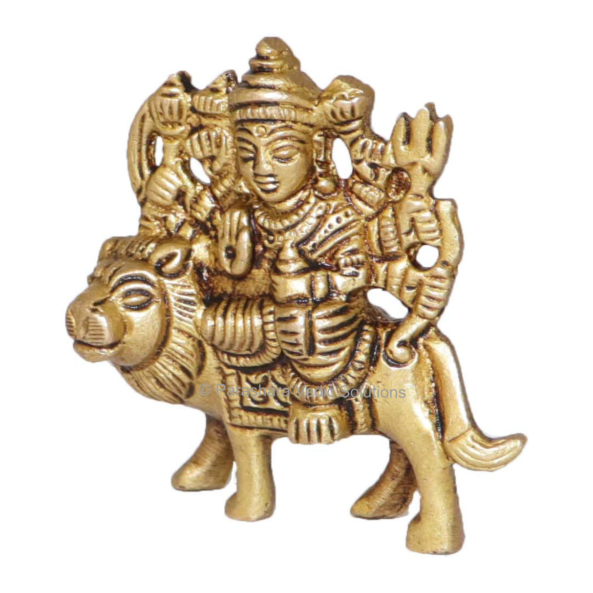 Arkam Brass Durga Murti / Durga Maa Idol / Pital Durga Mata Statue - Antique Brass For Home / Temple / Office (Height: 6 cm, Weight: 130 gms) - Retail Maharaj