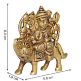 Arkam Brass Durga Murti / Durga Maa Idol / Pital Durga Mata Statue - Antique Brass For Home / Temple / Office (Height: 6 cm, Weight: 130 gms) - Retail Maharaj