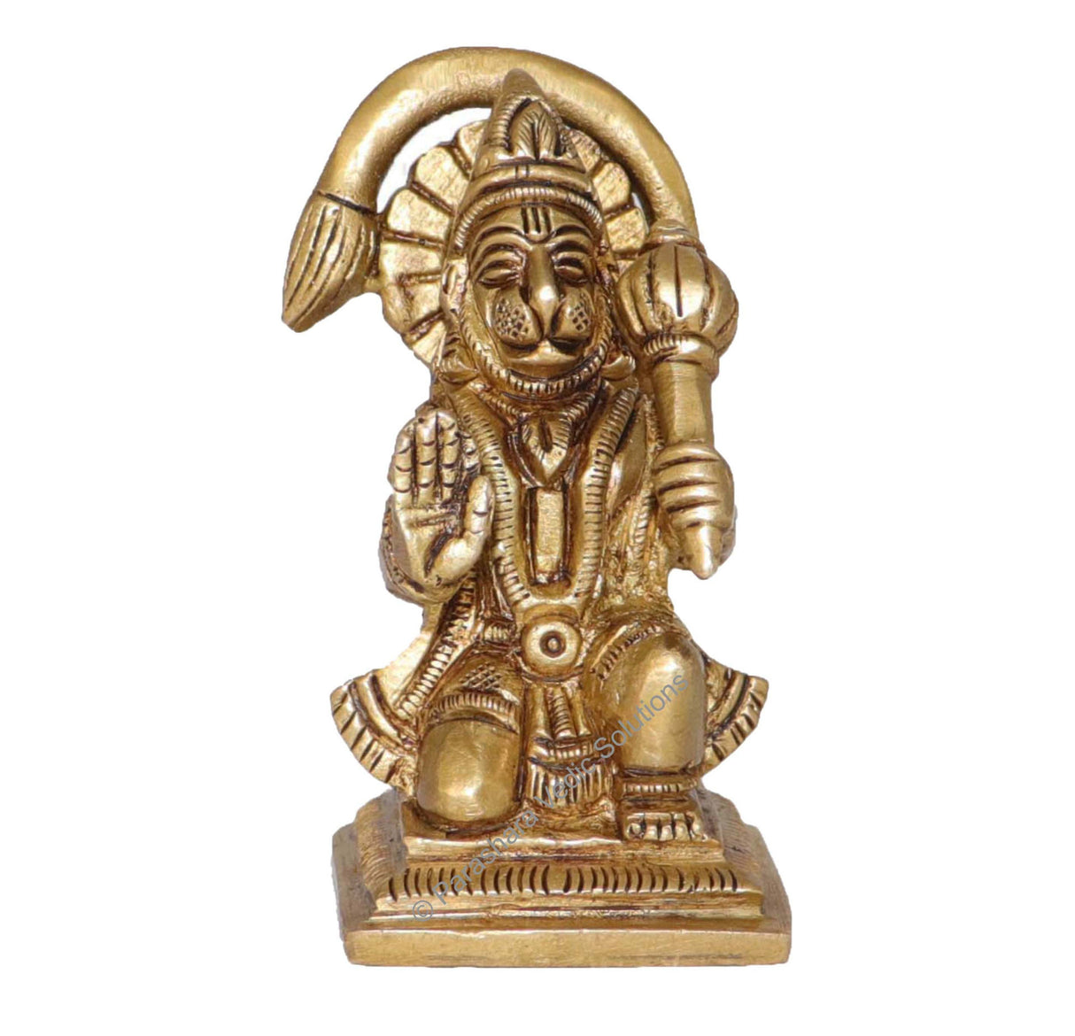 Arkam Brass Hanuman Murti / Maruti Idol / Pital Anjaneya Statue - Antique Brass For Home / Temple / Office (Height: 7.4 cm, Weight: 250 gms) - Retail Maharaj