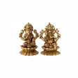 Arkam Brass Lakshmi Ganesh Murti / Laxmi Ganesh Idol / Pital Lakshmi Ganpati Statue (Set of 2) - Antique Brass For Home / Temple / Office (Height: 7.8 cm, Weight: 670 gms) - Retail Maharaj