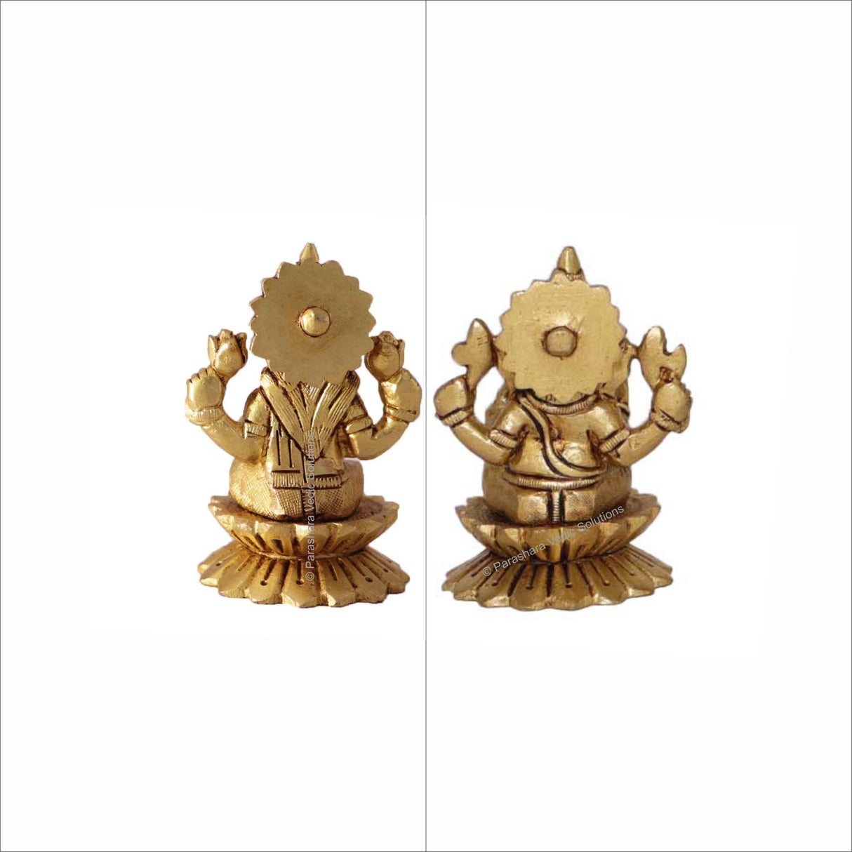 Arkam Brass Lakshmi Ganesh Murti / Laxmi Ganesh Idol / Pital Lakshmi Ganpati Statue (Set of 2) - Antique Brass For Home / Temple / Office (Height: 7.8 cm, Weight: 670 gms) - Retail Maharaj