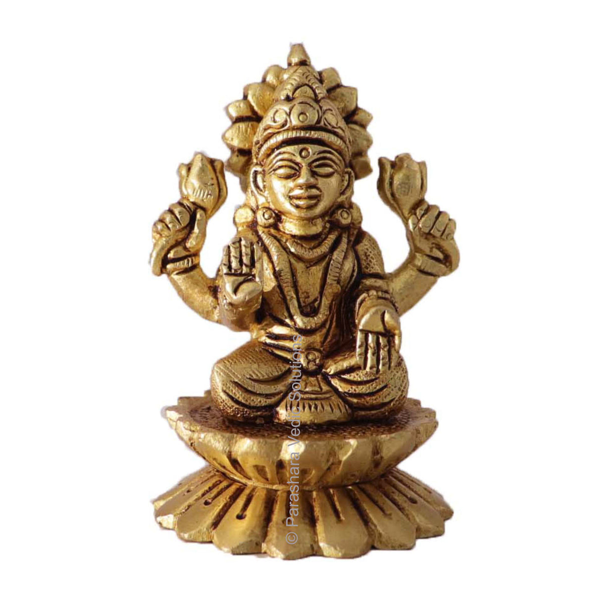 Arkam Brass Lakshmi Murti / Laxmi Idol / Pital Lakshmi Devi Statue - Antique Brass For Home / Temple / Office (Height: 7.8 cm, Weight: 340 gms) - Retail Maharaj