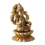 Arkam Brass Lakshmi Murti / Laxmi Idol / Pital Lakshmi Devi Statue - Antique Brass For Home / Temple / Office (Height: 7.8 cm, Weight: 340 gms) - Retail Maharaj