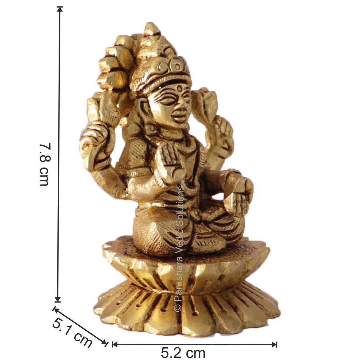 Arkam Brass Lakshmi Murti / Laxmi Idol / Pital Lakshmi Devi Statue - Antique Brass For Home / Temple / Office (Height: 7.8 cm, Weight: 340 gms) - Retail Maharaj