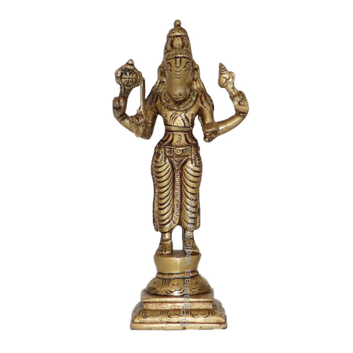 Arkam Brass Kalki Murti / Kaalki Idol / Pital Vishnu Kalki Avatar Statue - Antique Brass For Home / Temple / Office (Height: 14.7 cm, Weight: 420 gms) - Retail Maharaj
