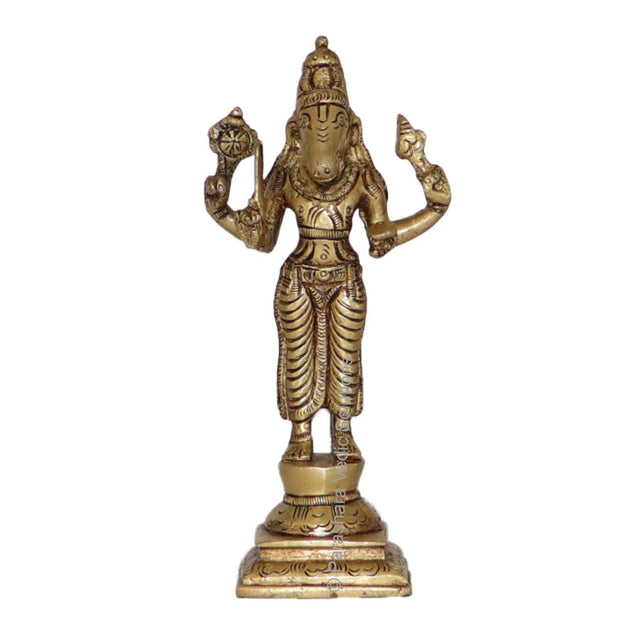 Arkam Brass Kalki Murti / Kaalki Idol / Pital Vishnu Kalki Avatar Statue - Antique Brass For Home / Temple / Office (Height: 14.7 cm, Weight: 420 gms) - Retail Maharaj