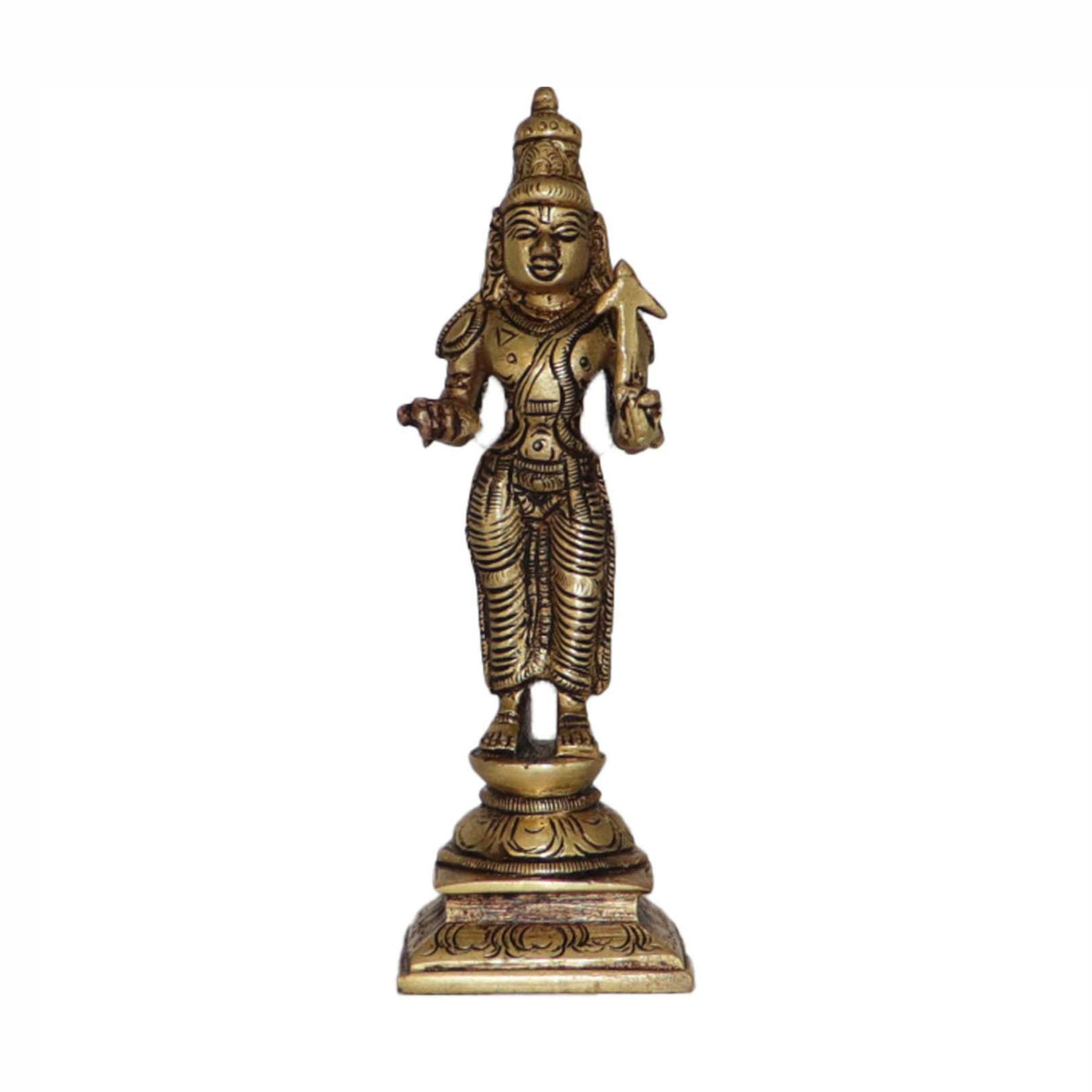 Arkam Brass Balaram Murti / Balram Idol / Pital Vishnu Balram Avatar Statue - Antique Brass For Home / Temple / Office (Height: 14.2 cm, Weight: 360 gms) - Retail Maharaj