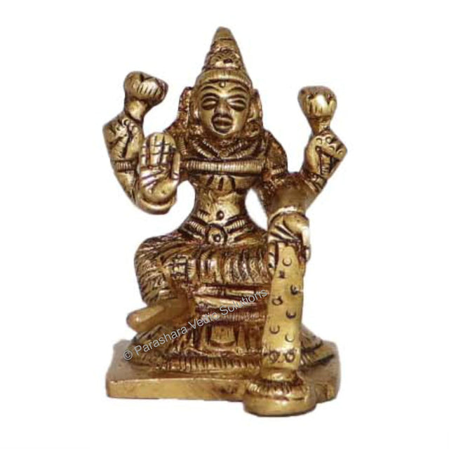 Arkam Brass Dhan Lakshmi Murti / Dhan Laxmi Idol / Pital Ashthalakshmi Statue - Antique Brass For Home / Temple / Office (Height: 6.5 cm, Weight: 200 gms) - Retail Maharaj