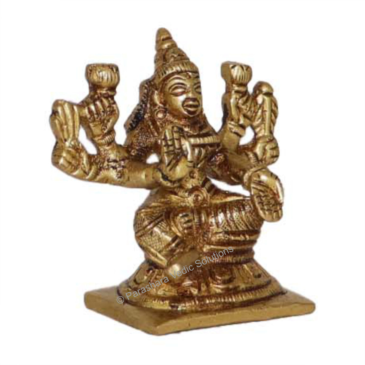 Arkam Brass Dhanya Lakshmi Murti / Dhanya Laxmi Idol / Pital Ashthalakshmi Statue - Antique Brass For Home / Temple / Office (Height: 6.4 cm, Weight: 210 gms) - Retail Maharaj